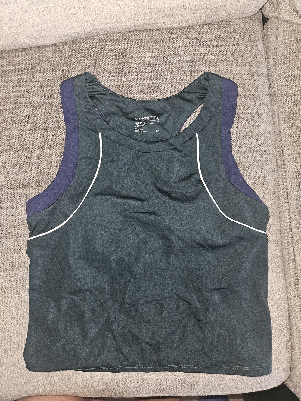Mondetta Dark Green Tank with Navy Panels